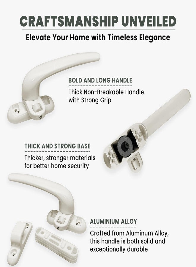 AARAM Aluminium Right Side Domal Window Handle (White) | Single Point, Corrosion-Resistant Replacement for Windows & Doors - Pack of 1 - Image 5
